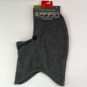 NWT • Men’s Tek Heat Gear 4 in 1 One Size Microfleece Hood • Charcoal Heather